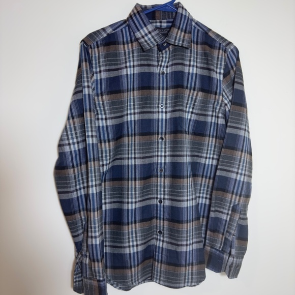 Bloomingdale's Men's Long Sleeve Button Checkered Flannel Shirts Multi S… - Picture 10 of 10